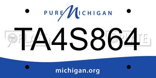 TA4S864 Michigan License Plate