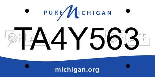 TA4Y563 Michigan License Plate