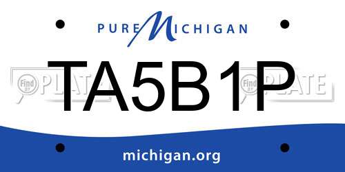 TA5B1P Michigan License Plate