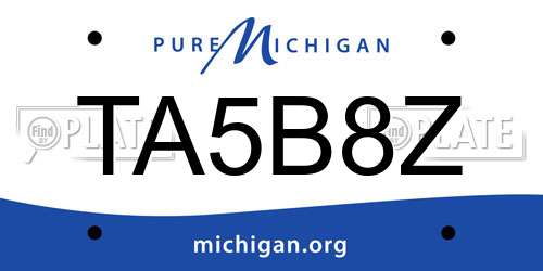 TA5B8Z Michigan License Plate