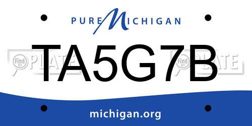TA5G7B Michigan License Plate