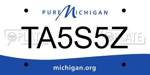 TA5S5Z Michigan License Plate