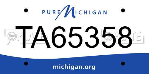 TA65358 Michigan License Plate