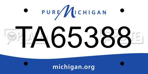 TA65388 Michigan License Plate
