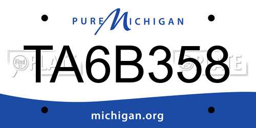 TA6B358 Michigan License Plate