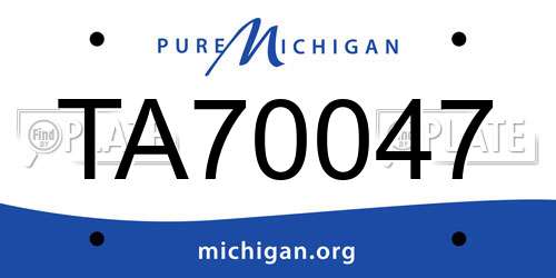 TA70047 Michigan License Plate