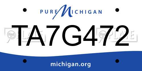 TA7G472 Michigan License Plate