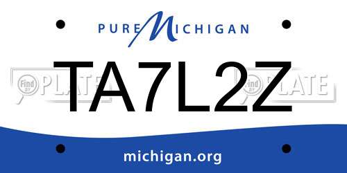 TA7L2Z Michigan License Plate