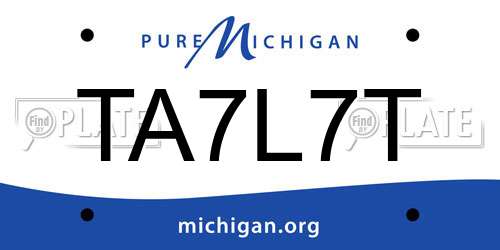 TA7L7T Michigan License Plate