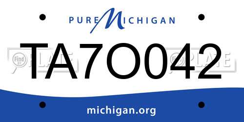 TA7O042 Michigan License Plate