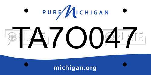 TA7O047 Michigan License Plate