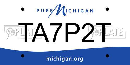 TA7P2T Michigan License Plate