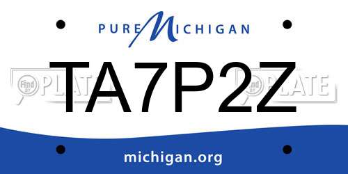 TA7P2Z Michigan License Plate