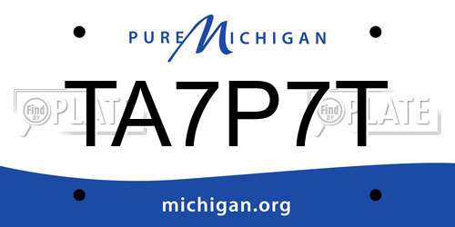 TA7P7T Michigan License Plate