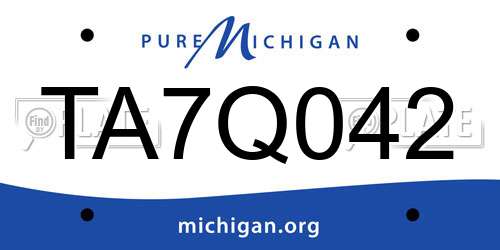 TA7Q042 Michigan License Plate