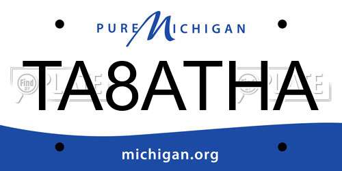 TA8ATHA Michigan License Plate