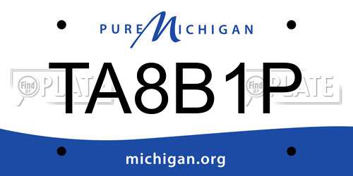 TA8B1P Michigan License Plate