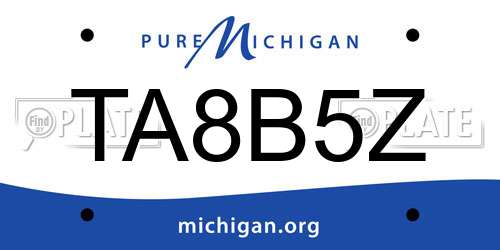 TA8B5Z Michigan License Plate
