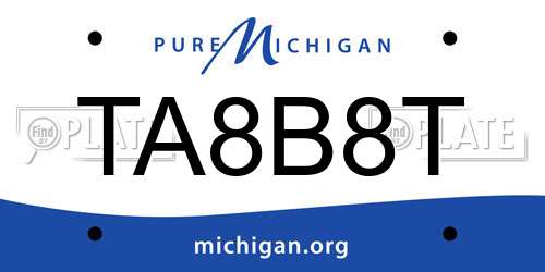 TA8B8T Michigan License Plate