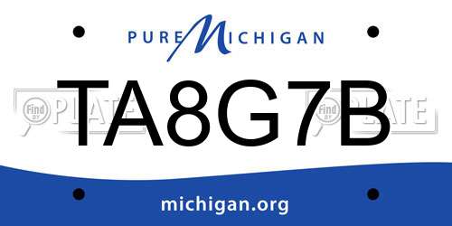 TA8G7B Michigan License Plate