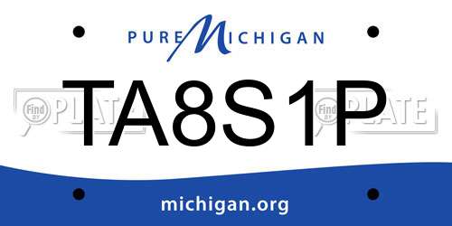 TA8S1P Michigan License Plate