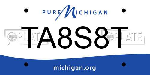 TA8S8T Michigan License Plate