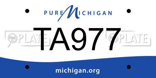 TA977 Michigan License Plate