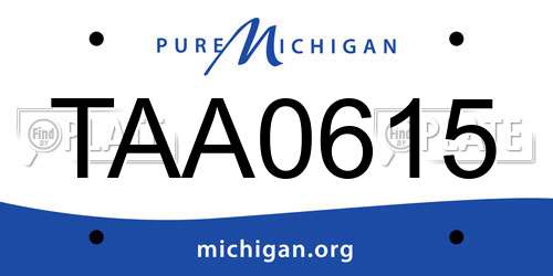 TAA0615 Michigan License Plate