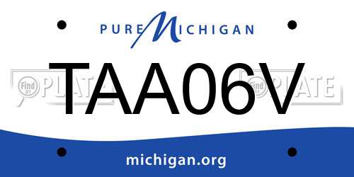TAA06V Michigan License Plate