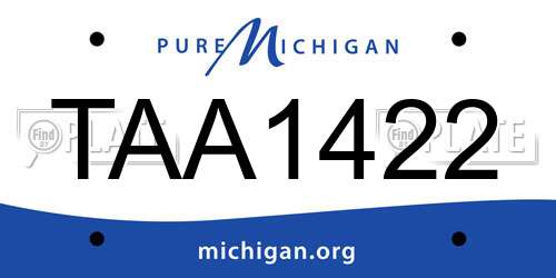TAA1422 Michigan License Plate