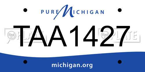 TAA1427 Michigan License Plate