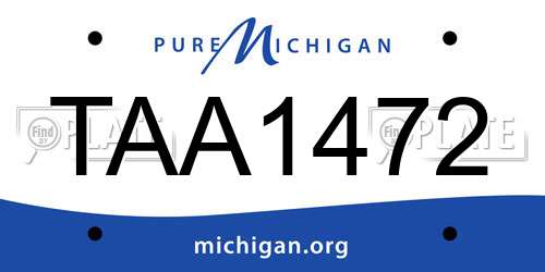 TAA1472 Michigan License Plate