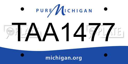 TAA1477 Michigan License Plate