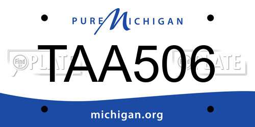 TAA506 Michigan License Plate