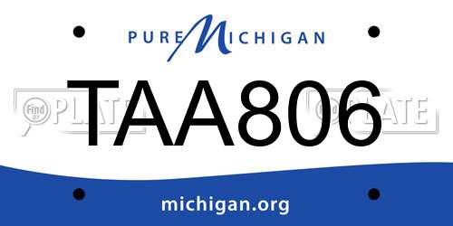 TAA806 Michigan License Plate