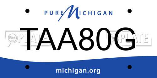 TAA80G Michigan License Plate