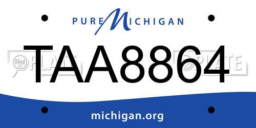 TAA8864 Michigan License Plate