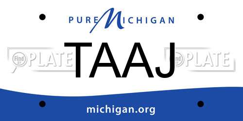 TAAJ Michigan License Plate