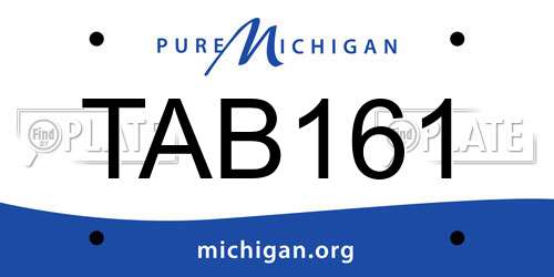 TAB161 Michigan License Plate