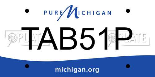TAB51P Michigan License Plate