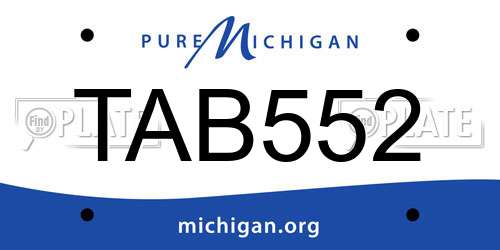 TAB552 Michigan License Plate