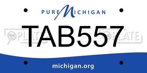 TAB557 Michigan License Plate