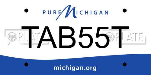 TAB55T Michigan License Plate