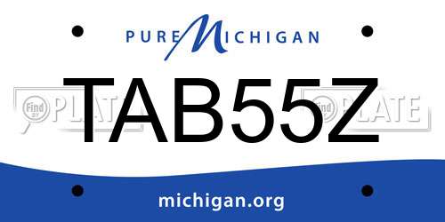 TAB55Z Michigan License Plate