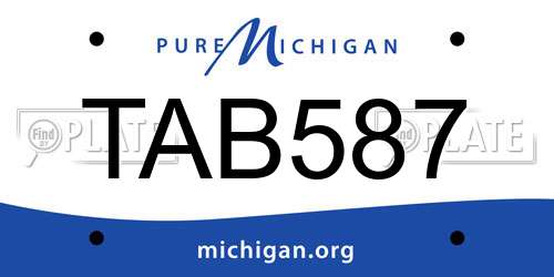 TAB587 Michigan License Plate