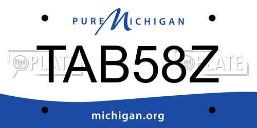 TAB58Z Michigan License Plate