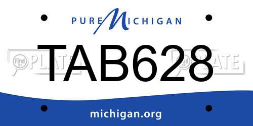 TAB628 Michigan License Plate