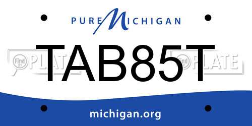 TAB85T Michigan License Plate