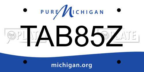 TAB85Z Michigan License Plate