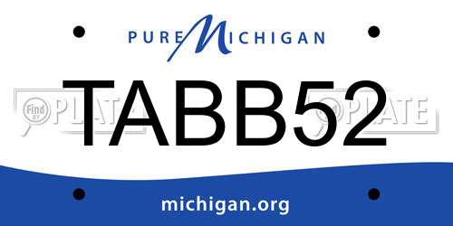 TABB52 Michigan License Plate